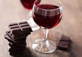 Red wine or grape juice with dark chocolate